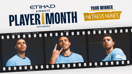 Nunes named Etihad Player of the Month for November