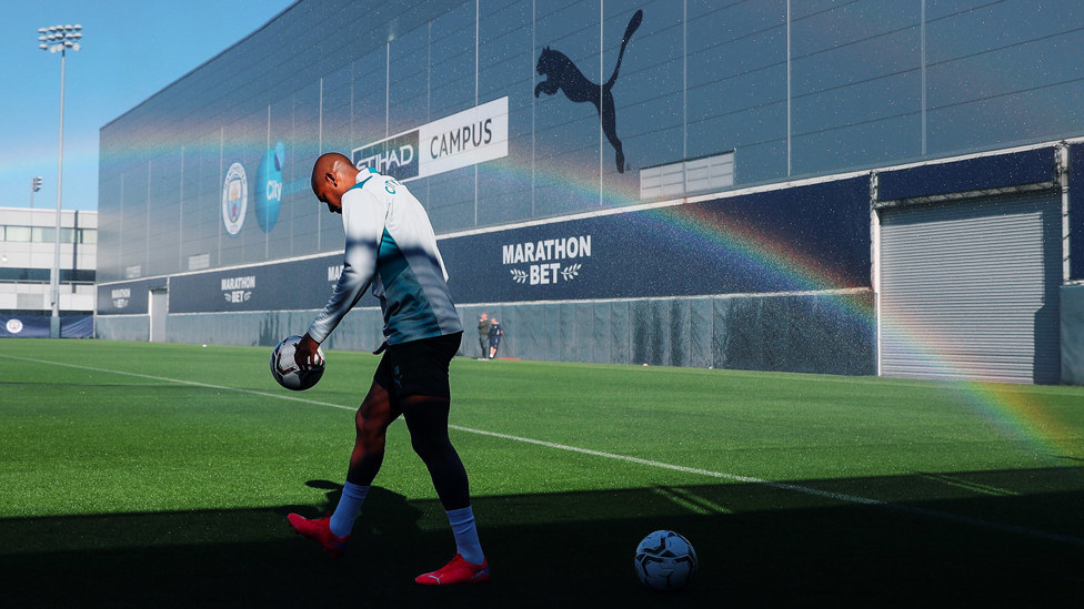 RAINBOW WARRIOR: Skipper Fernandinho strides out for duty