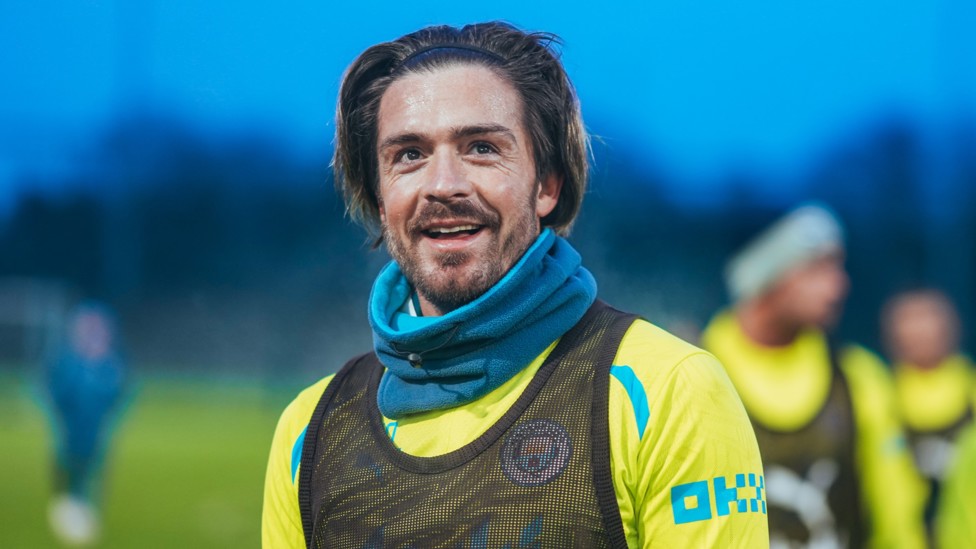 ALL SMILES : Jack Grealish preparing for FA Cup action.