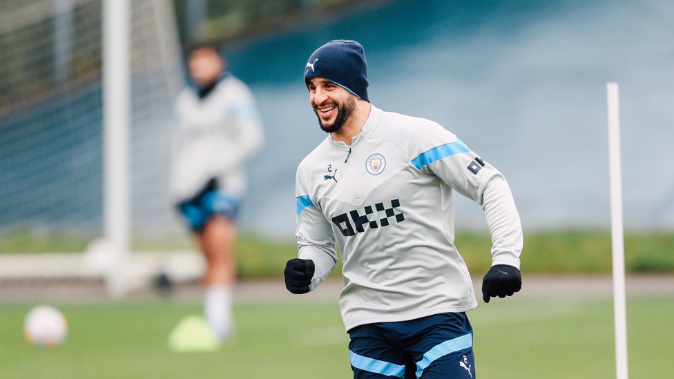 FLYING FULL-BACK : Kyle Walker is put through his paces