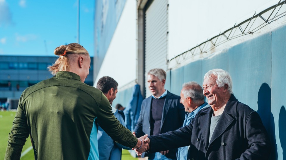 MIKE SUMMERBEE : Erling Haaland shakes hands with our Club legend