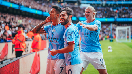 STUNNER: Haaland and Bernardo enjoyed that sweet Cancelo strike.