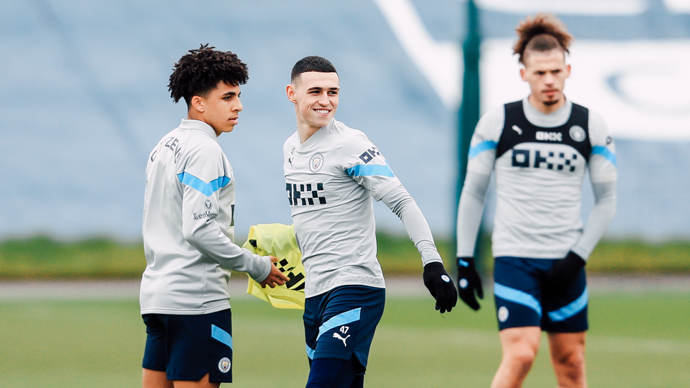 HIGH SPIRITS : Phil Foden cracks a smile