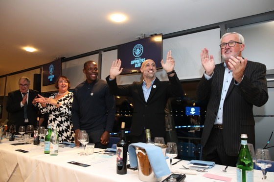 Nedum Onuoha and Pablo Zabaleta are all smiles at the Official Supporters Clubs 2022 Annual Dinner