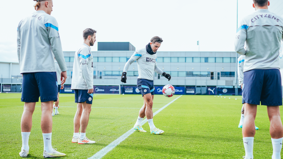 ON THE BOUNCE : Jack Grealish shows off his skills