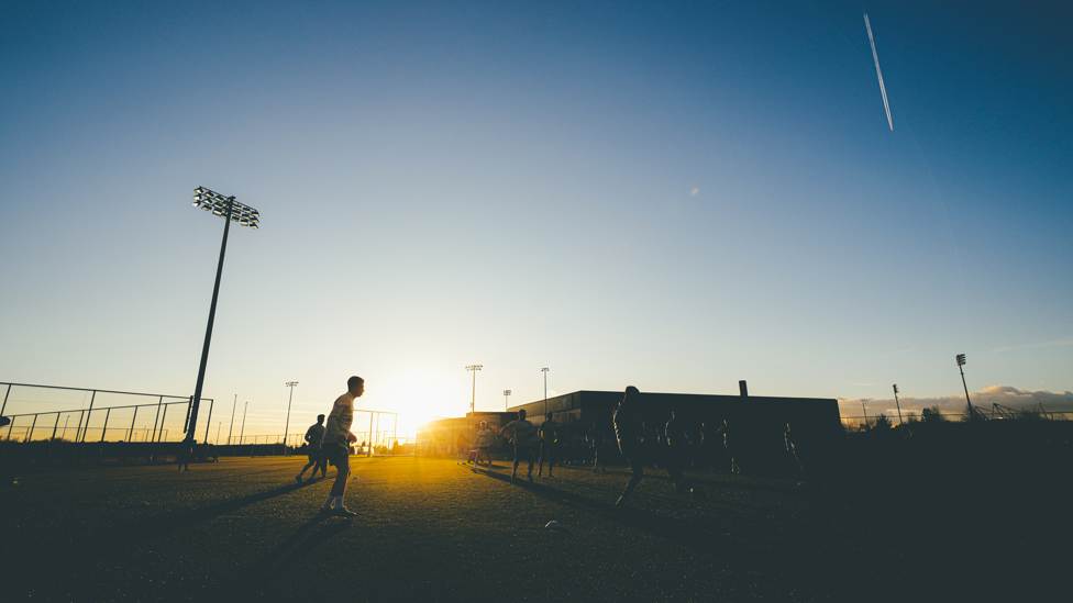 BLUE SKY THINKING: A glorious backdrop to Monday's session