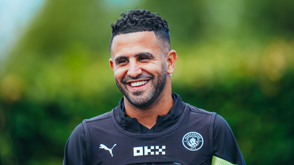 STAYING POWER: Riyad Mahrez was all smiles in the wake of his contract extension