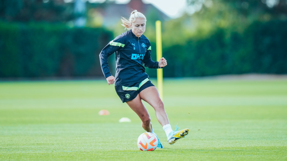 CAPTAIN FANTASTIC  : Houghton retains the ball during the session