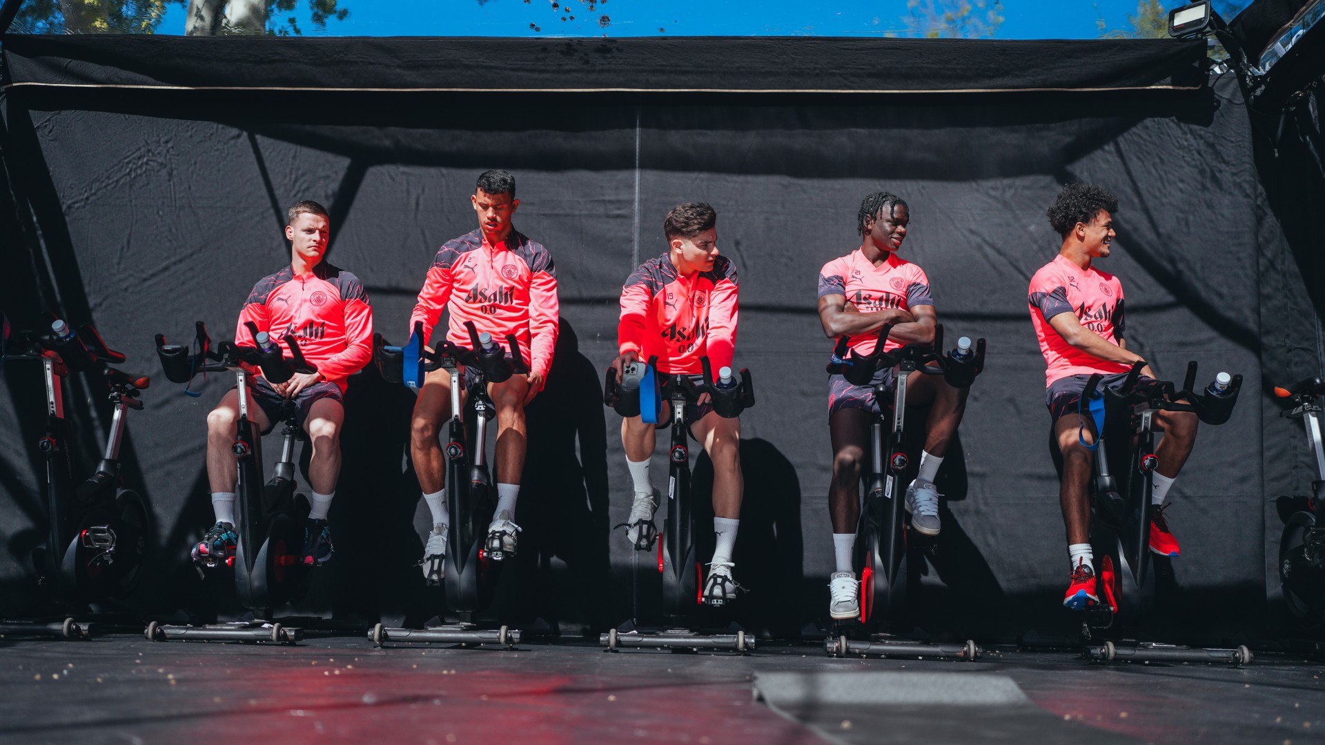 TOUR DE FORCE : City players on their bikes