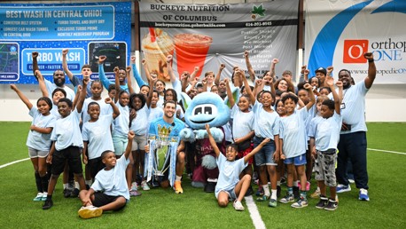 City players visit community football session with Boys and Girls Club in Columbus 