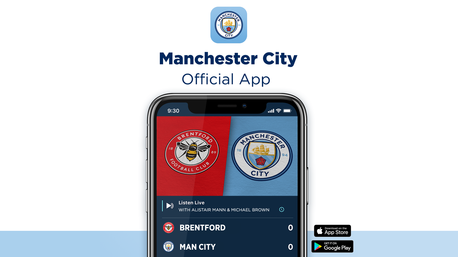  How to follow Brentford v City on the Man City app