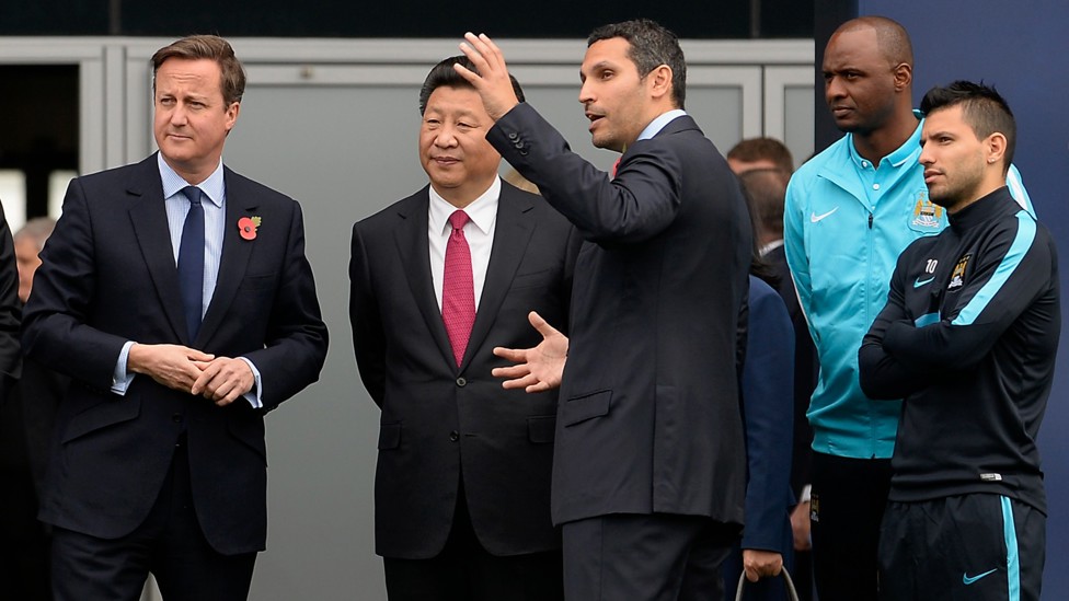 Chairman Khaldoon Al Mubarak with David Cameron and President of China Xi Jinping