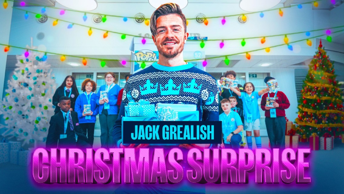 ‘Jack in a box!’ Grealish surprises kids as part of Christmas campaign