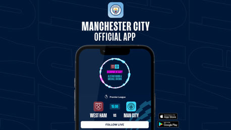 How to follow West Ham v City on our official app