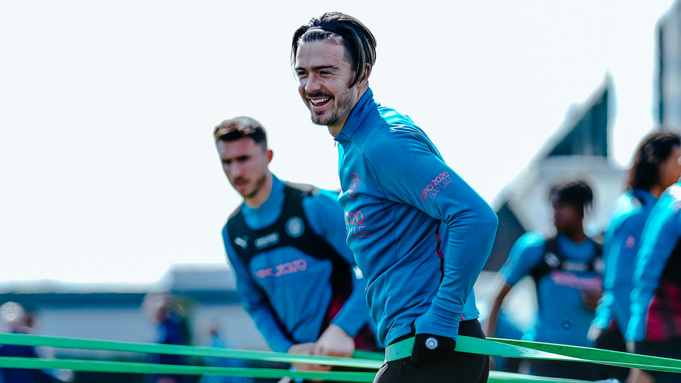 ALL SMILES: Jack Grealish is the picture of relaxation