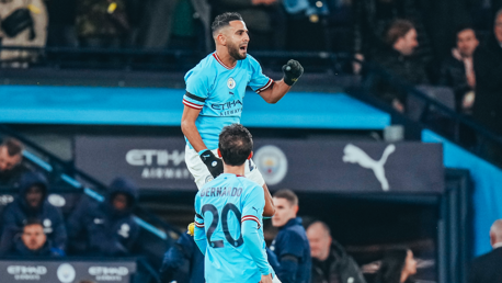 FIST PUMP: Mahrez celebrates.