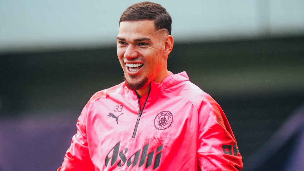 IN THE PINK : Ederson is all smiles