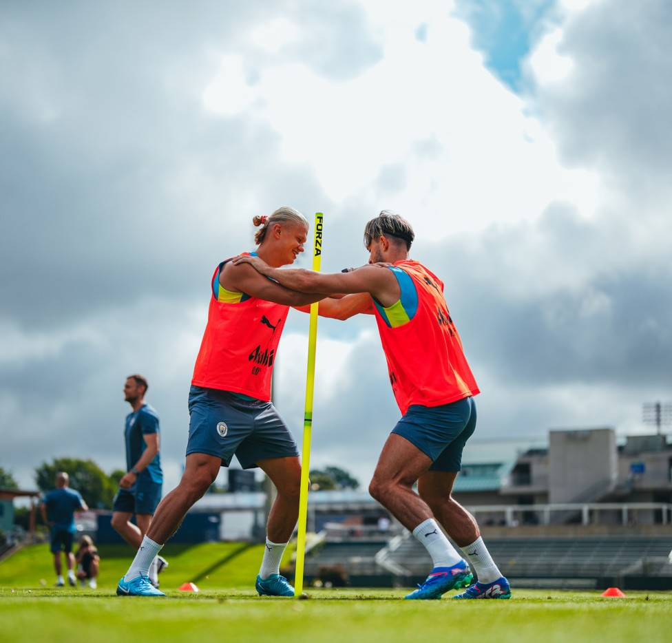 STRENGTH : Erling Haaland and Jack Grealish work together