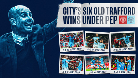 Guardiola's six City wins at Old Trafford