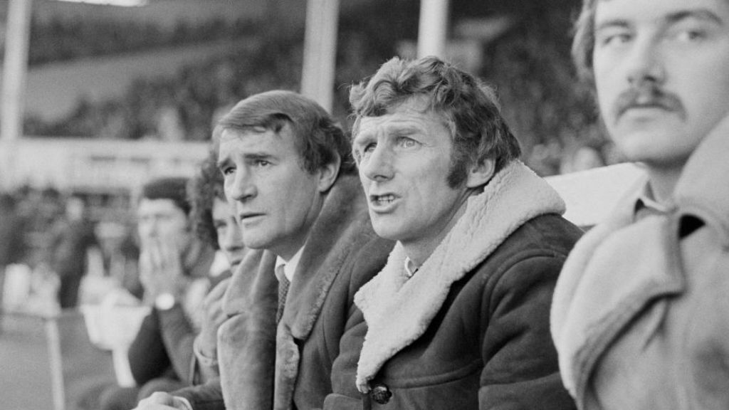 WATCHING BRIEF: Malcolm Allison looks on with fellow City great, Tony Book, alongside him