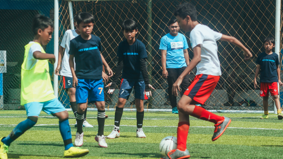 FOOTBALL FOR GOOD : Participants from the local community enjoy the football sessions 