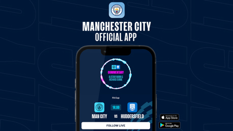 How to follow City v Huddersfield on our official app 