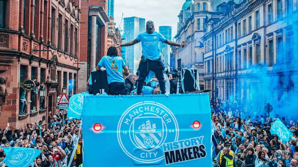 LOVING LIFE : Jeremy Doku shows us exactly what it feels like to be a Premier League title winner.