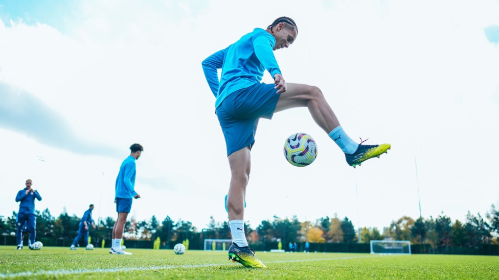 ON THE BALL: Matty Henderson-Hall goes through his paces.