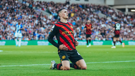 KNEE SLIDE: Foden enjoyed that one!