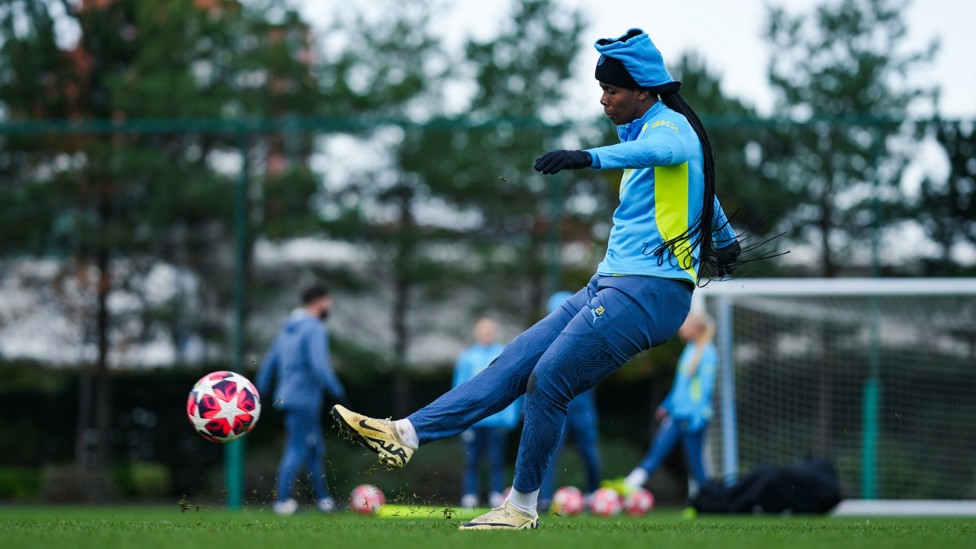 SUPER SHAW : Khadija 'Bunny' Shaw showcases her skills in front of goal. 