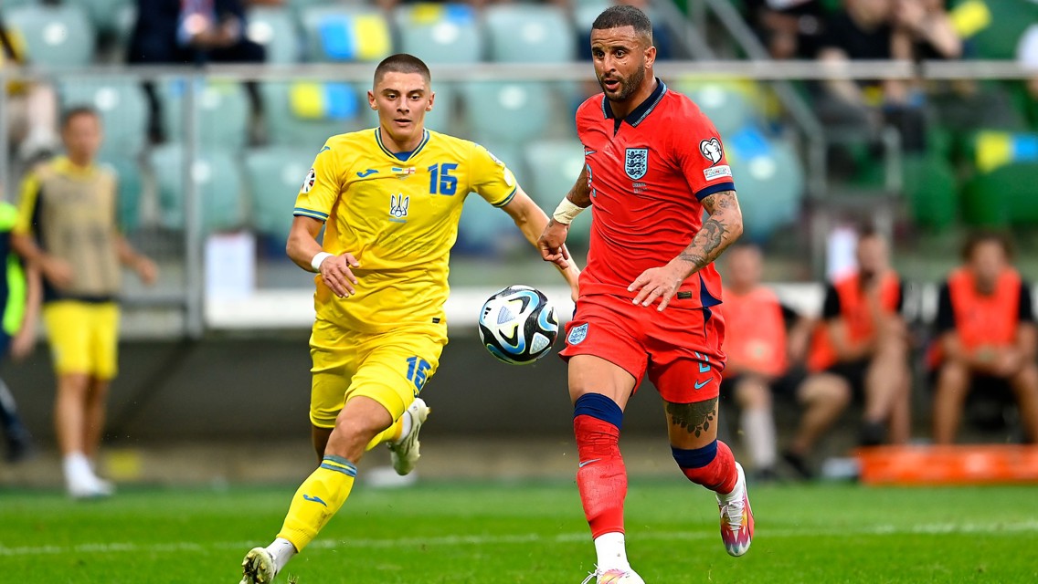 Walker scores his first England goal in draw with Ukraine 