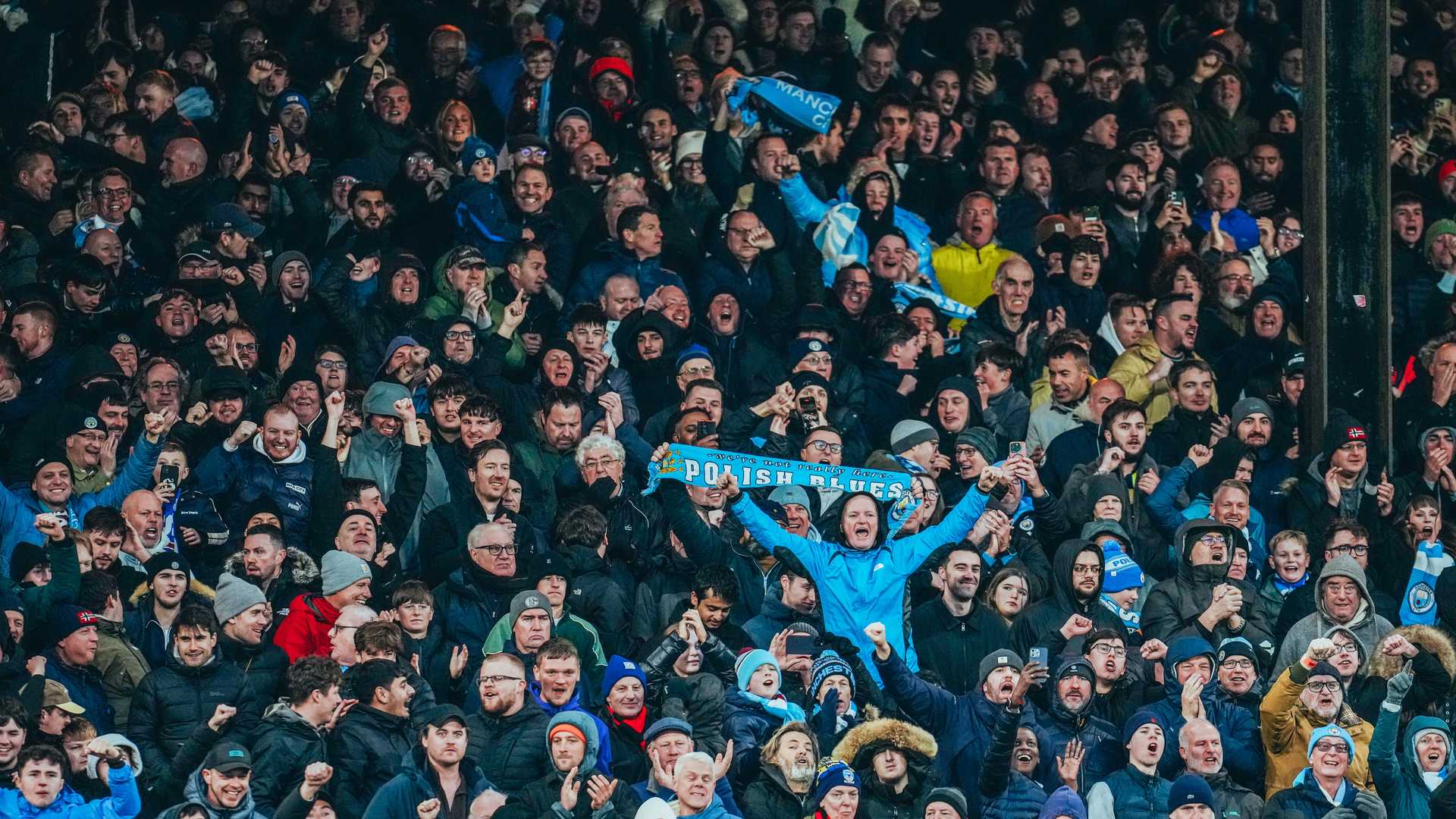 TRUE BLUES: The City fans turn up the volume at Selhurst Park.