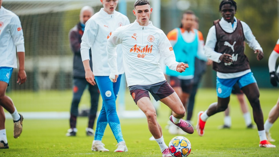 ON THE BALL : Phil Foden spreads the play