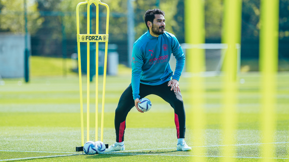 HANDYMAN: Ilkay Gundogan goes through another drill