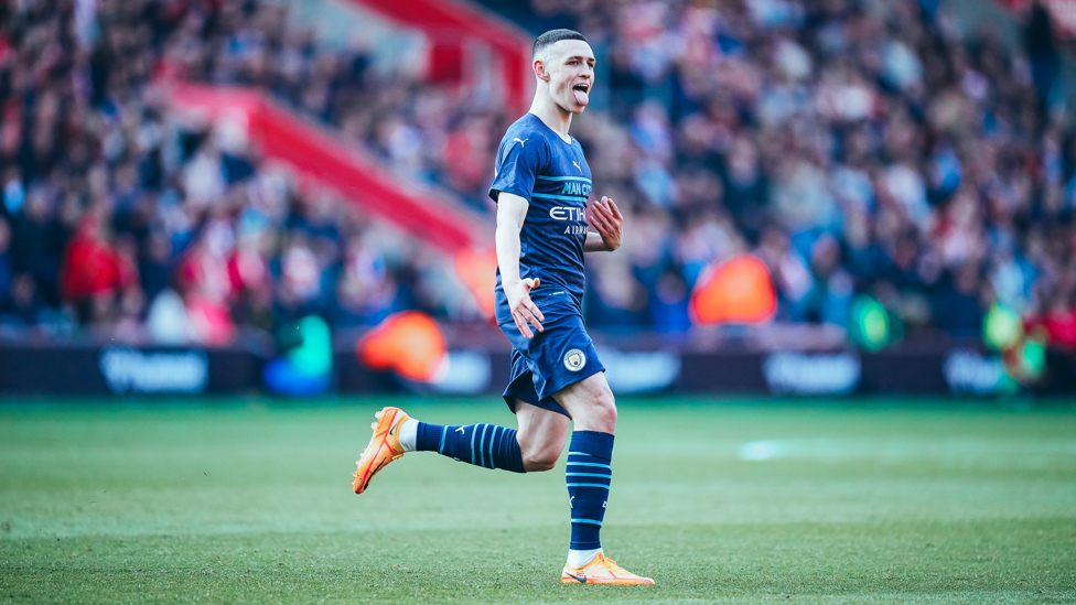 FANTASTIC FODEN : Off the bench and onto the scoresheet for Phil Foden, who puts the result beyond doubt. 