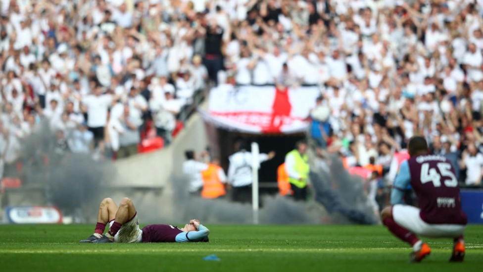 PLAY-OFF PERIL: Jack and Aston Villa are beaten 1-0 by Fulham in the 2018 Championship play-off final