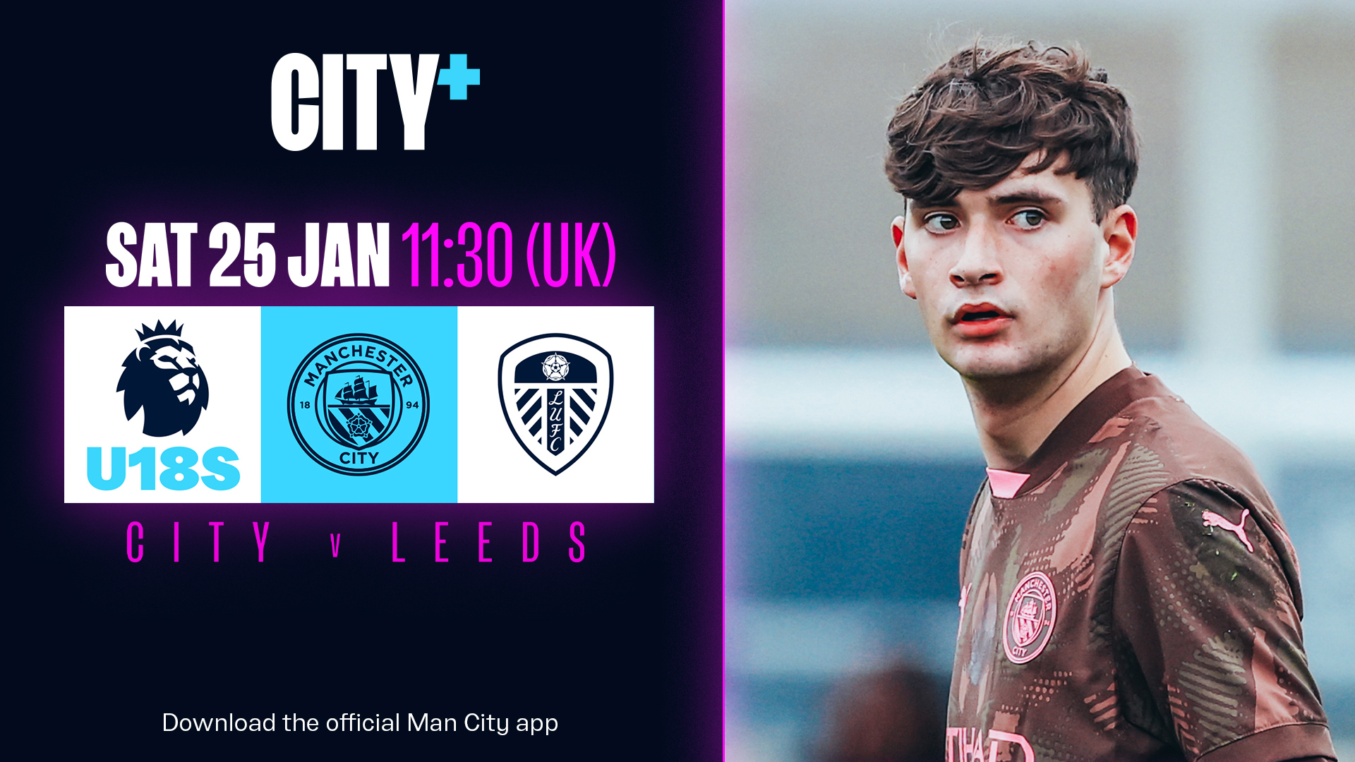 Saturday 25 January | City U18 v Leeds | Premier League U18 North