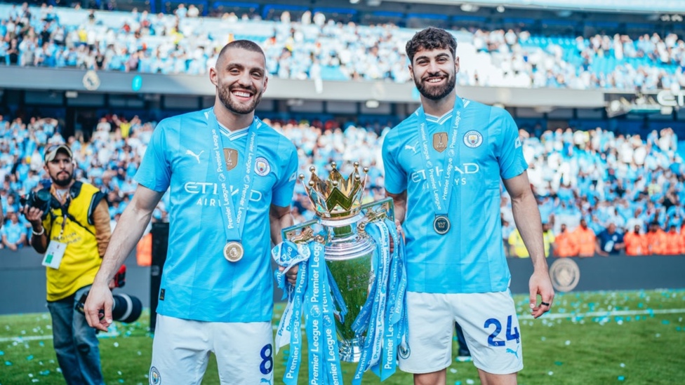 ALL SMILES: Croatian pair celebrate their first Premier League title