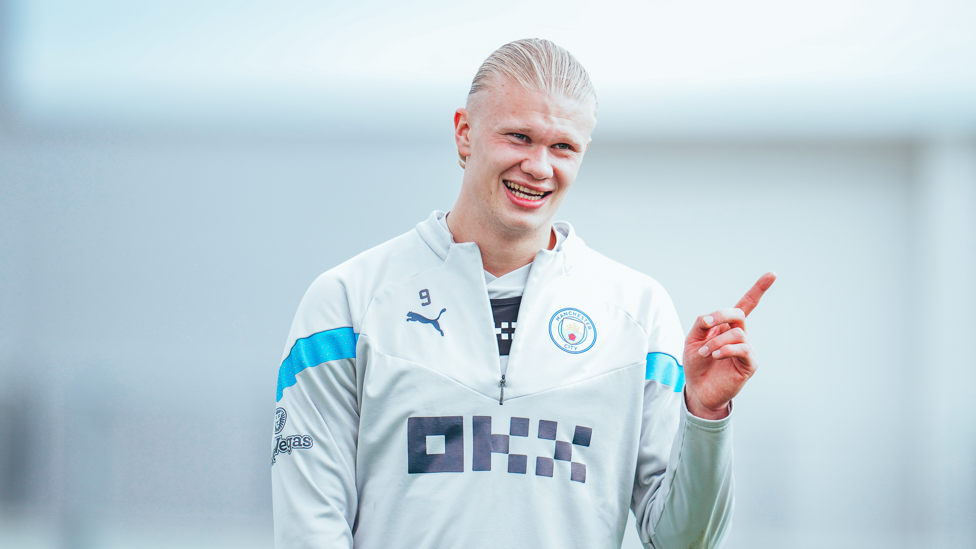 MAKING A POINT : Our 50-goal striker Erling Haaland