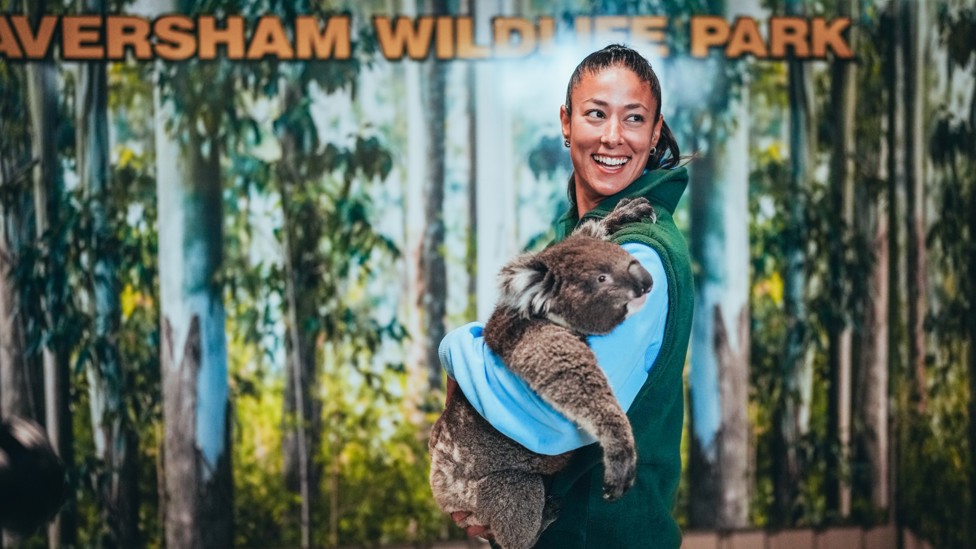 BEST OF FRIENDS : A new koala relaxes into Leila Ouahabi's arms