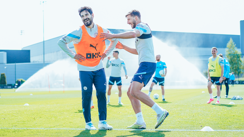 SHARING A JOKE : Ilkay Gundogan and Ruben