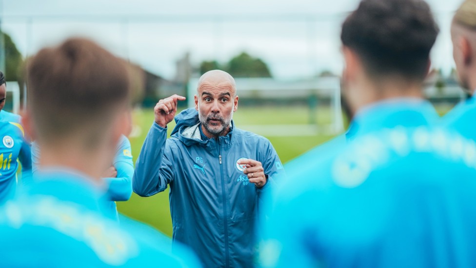 PEP TALK : The boss prepares his players for Tractor Boys test