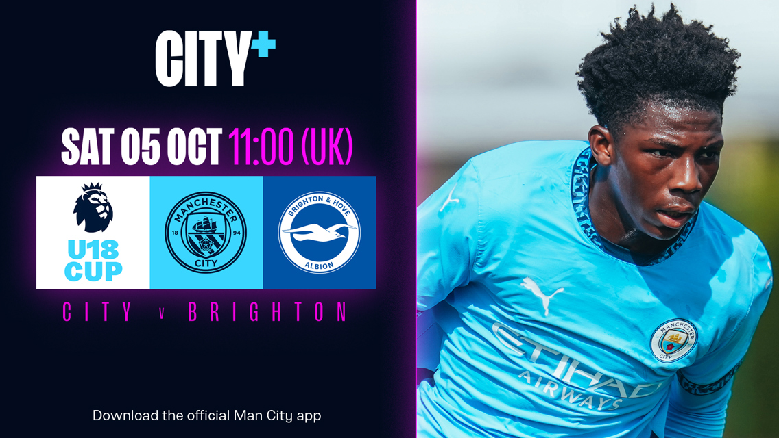 Watch City’s Under-18s clash with Brighton live on CITY+