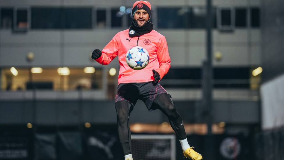 FULLY FOCUSED : Skipper Kyle Walker has his eyes locked onto the ball.