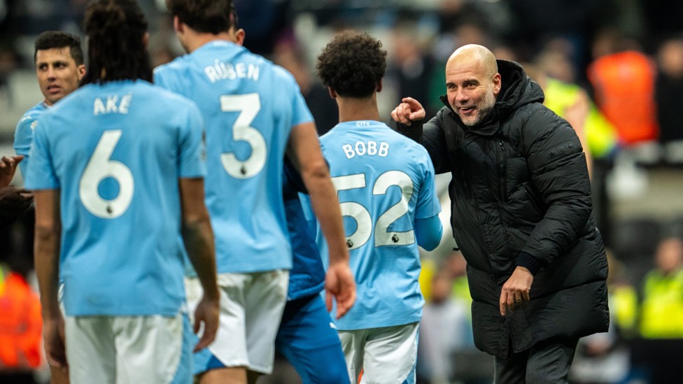 PRAISE FROM PEP : Guardiola picks out the youngster after his finish at Newcastle