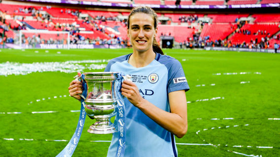 WEMBER-GLEE: Jill is all smilesd after our 2017 FA Women's Cup triumph