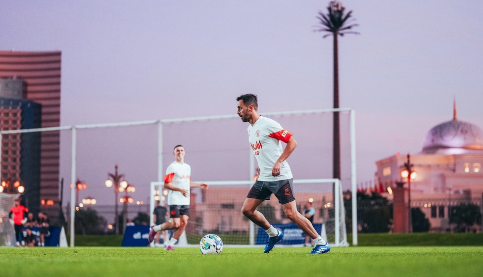 Bernardo, with Phil Foden watching on