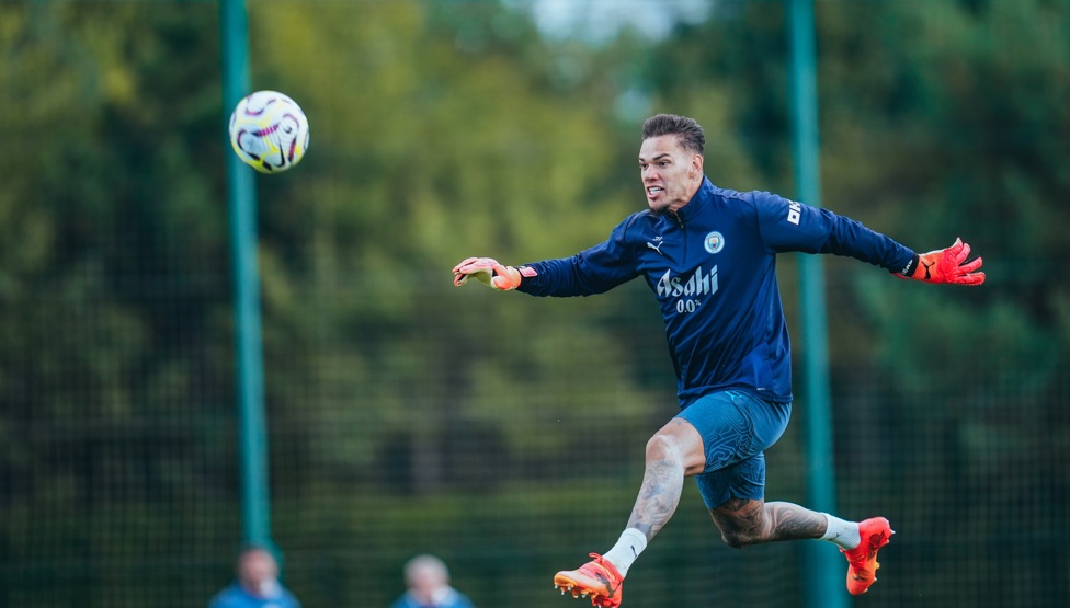 STEADY, EDDIE! Our much-loved Brazilian keeper takes flight