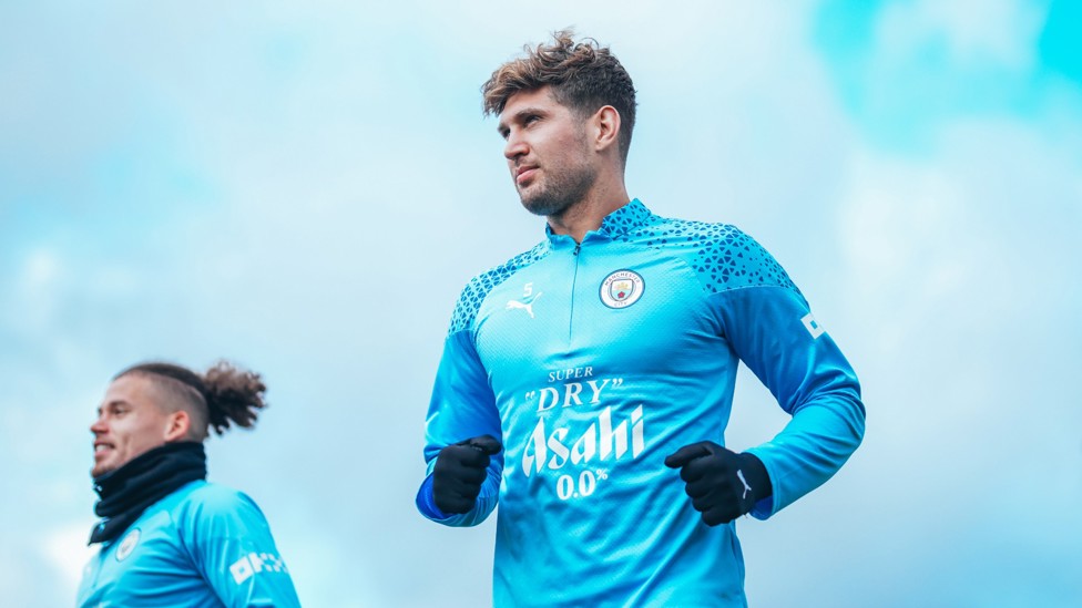 SKY BLUE BOYS : John Stones and Kalvin Phillips stand out in front of the cloudy backdrop
