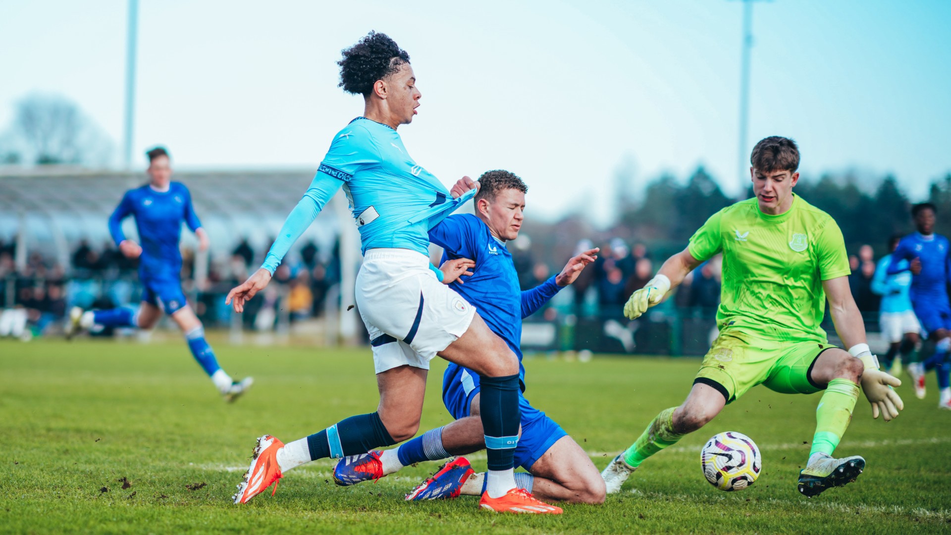 CITY'S SECOND : Dante Headley slots the ball under Doug Lukjanciks. 